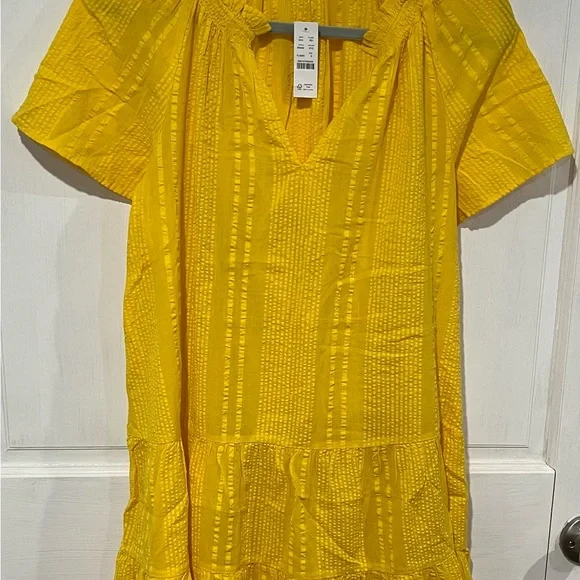 J Crew Ruffle-trim tiered dress in cotton dobby, S - Picture 10 of 12